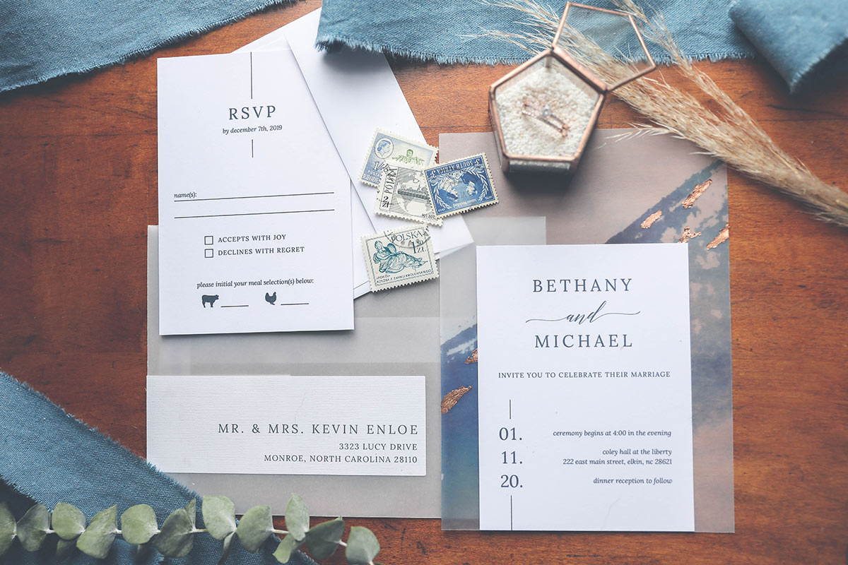 Dusty Blue, Navy and Copper Wedding Inspiration