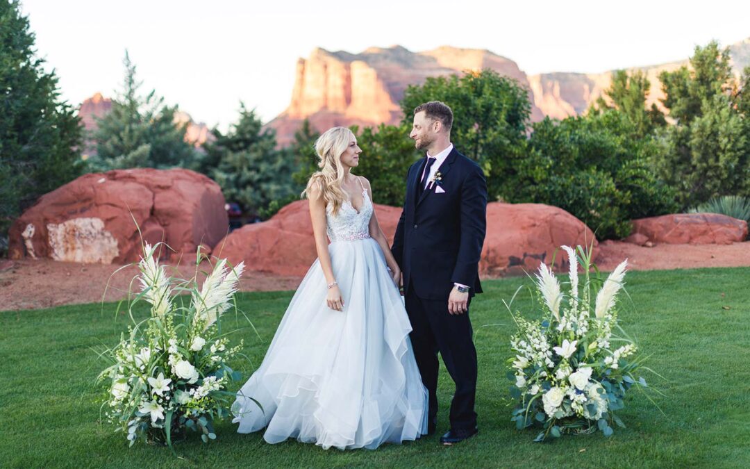 Mandy Collection Bride and Groom at the Sedona Golf Resort in Sedona, Arizona