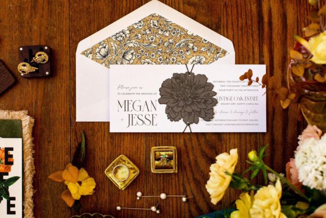Still swooning over Megan + Jesse’s invitations 😍

Planning, Design, Fine Art + Calligraphy: @hoseahousecollective
Day Of Coordination: @southernbellweddingsandevents
Venue: @thevintageoakestate
Photographer: @beckastonephoto
Makeup: @moliveriartistry
Hair: @raedianthair.rae
Invitations: @enloveoccasions
Formalwear: @menswearhouse
Bridal Boutique: @juniperjamesbridal
Gown: @jennyyoonyc
Veil: @ofrendastudio
Accessories: @hushedcommotion
Alterations: @becomingbridalnc
Rentals: @partyreflections
Specialty Rentals: @murphycoevents
Cake: @sweethaven.bakery
Florals + Styling: @wildhandsflorals
Catering: @24blackbirdscafeandcatering
Bar: @blackmothbars